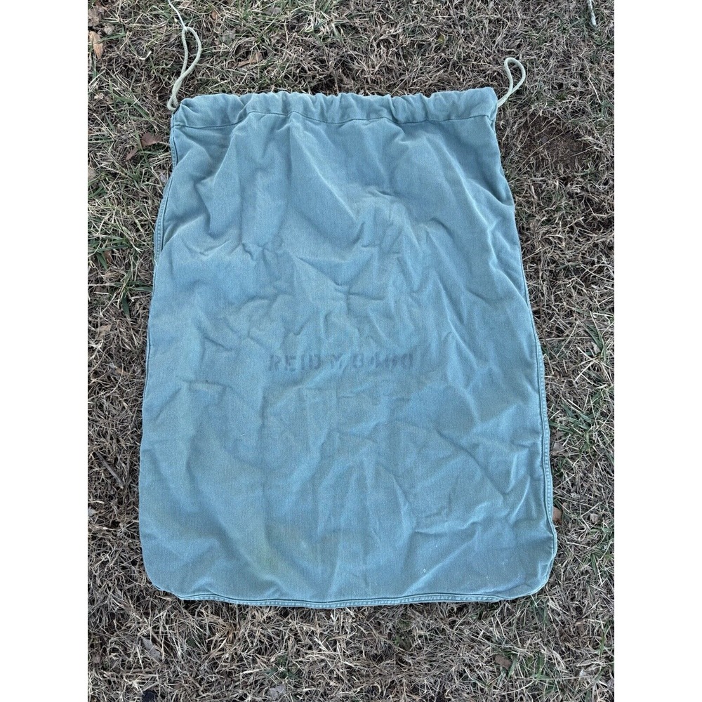 US Military Laundry Barracks Bag- Green Canvas Drawstring‎ Army